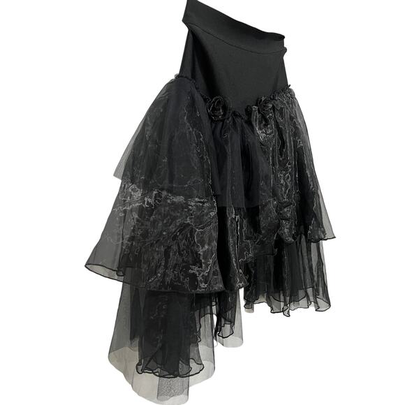 GRACIA WOMENS SIZE MEDIUM TULLE LAYERED BANDAGE SKIRT BLACK WITCHY FAIRY SWIFTIE - Picture 13 of 15
